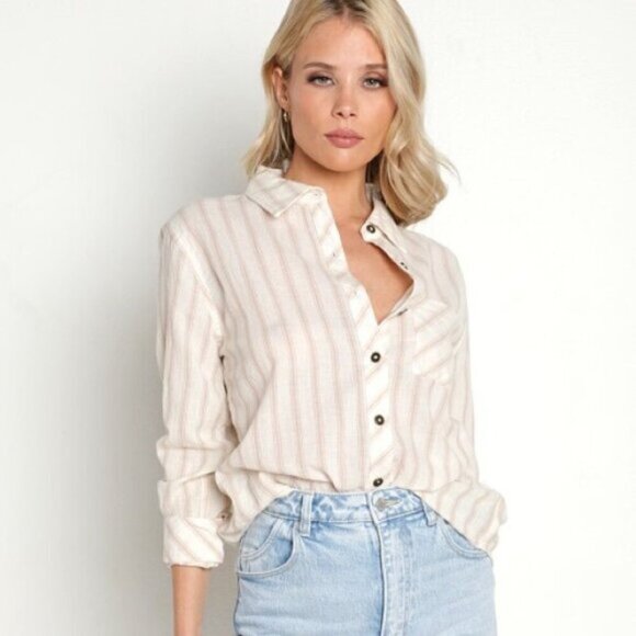 Anthropologie Ash and Ember Button Down Shirt Plaid Western Country Size XS - Picture 4 of 16